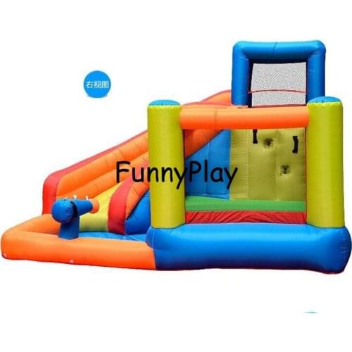 Indoor playground home trampoline belt slide cartoon sports trampoline Child inflatable bouncy,jumping castle for baby