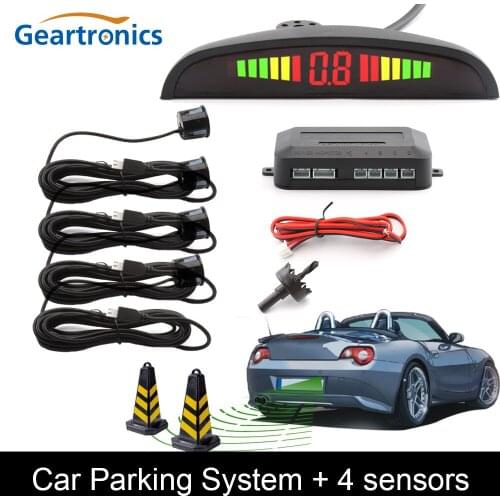 Car Auto Parktronic LED Parking Sensor With 4 Sensors Reverse Backup Car Parking Radar Monitor Detector System Backlight Display