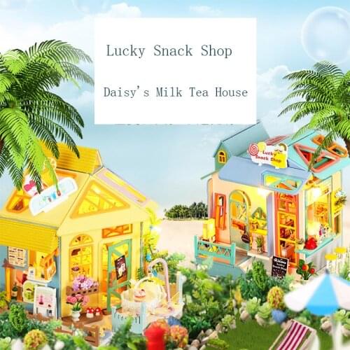 New Arrive Diy Wooden Doll House Model Building Kits Handmade 3D Miniature Dollhouse House For Dolls Toy Gits casa de boneca