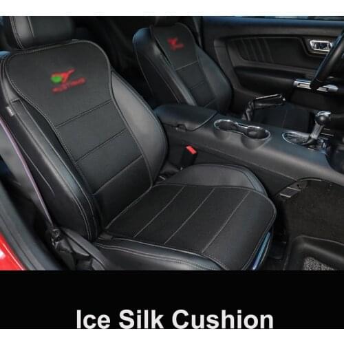 QHCP Car Seat Cushion Pads 3D Ice Silk Vehicle Nylon Mesh Breathable Cool Mat Front Seats For Ford Mustang 2015-2020 Accessories