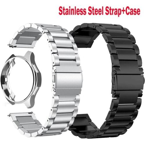 Stainless Steel Strap+Protective Case For Samsung Galaxy Watch 46mm 42mm/Gear S3 Frontier Replaceable Metal Watchband Wristband