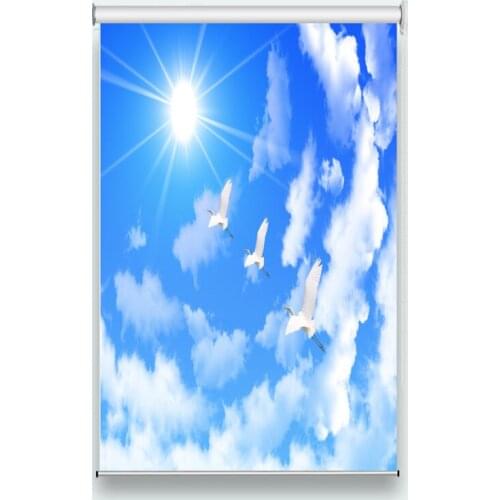 Sunscreen Roller Blinds Sun white c 3D Roller Blinds Living Room Bedroom Hotel Roller Blinds On The Window