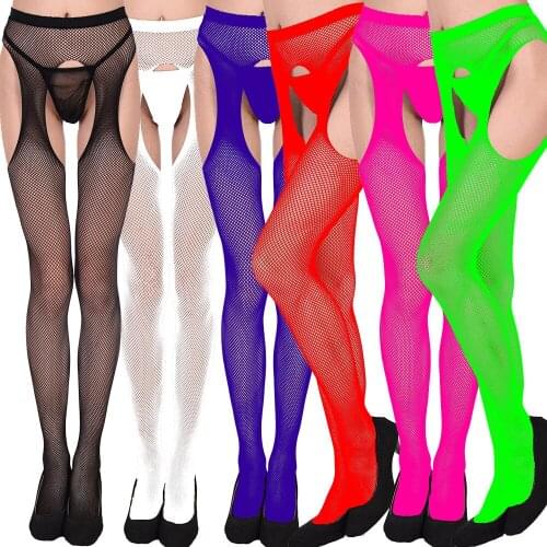 Summer Sexy Open All Sides Silk Women Pantyhose Small Mesh Anti Hook Ultra Thin Crotch Transparent Tight Free Fun Black Color