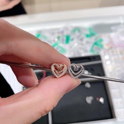 Sparkling Entwined Hearts Charms 2021 New Valentines Day 925 Sterling Silver Beads Fit Bracelets Gift DIY For Women Jewelry