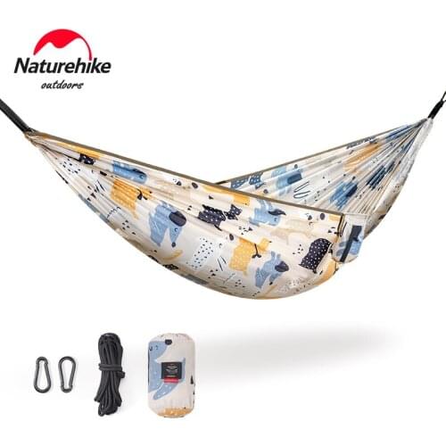 Naturehike Printed Parent-Child Widened Hammock Outdoor Double Anti-Rollover Swing Load-Bearing 200KG Can Be Integrated Storage