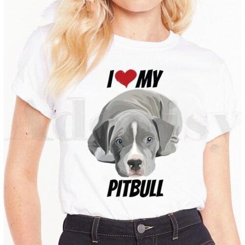 Pitbull Short Sleeve Female Tops Tees Harajuku VintageT Shirts Womens T-shirt