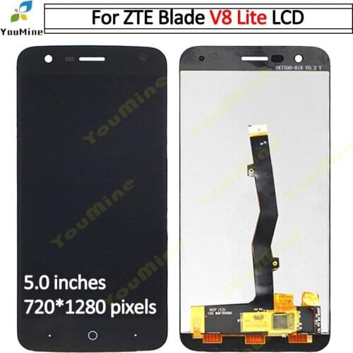 For ZTE Blade V8 Lite LCD Display+Touch Screen Panel Digital Replacement Parts Assembly For ZTE blade V8 mini LCD with frame