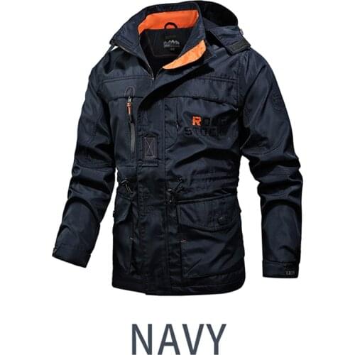 Winter Man Plus Size M-4XL Jacket Fashion Hooded Tactical Windproof Waterproof Jacket Male Solid Windbreaker Coat