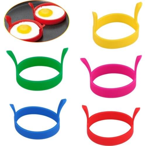1Pcs Silicone Fried Egg Pancake Ring Portable Round Shaper Eggs Mould for Cooking Breakfast Frying Pan Oven Kitchen Gadgets