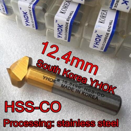 12.4*8*55m*90degrees 3flutes 2pcs/set HSS CO M35 Chamfering drill Chamfering cutter Processing stainless steel and steel, etc