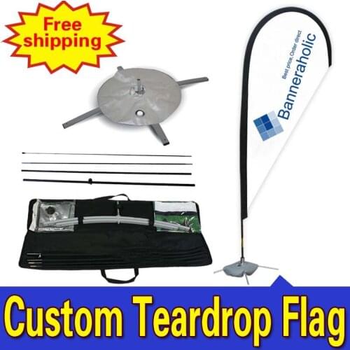 120cm*380cm Custom Flag Maker Single Side Printing Teardrop Banners Flags with Cross Water Bag Any Design Color Logo