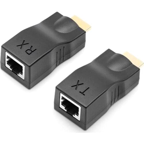 2PC RJ45 4K HDMI-compatible Extender Extension Up To 30m Over CAT5e Cat6 Network Ethernet LAN For HDTV HDPC DVD