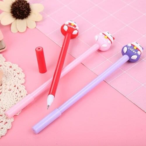 20PCs Cartoon Cat Gel Pens Set Cute Student Stationery Creative Kitten Office Signature Pen Wholesale Kawaii School Supplies