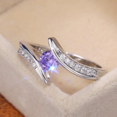 2020 Fashion Creative Colorful Cubic Zircon Wedding Rings for Women Elegant Glamour Leaves Ring Jewelry Girl Gift Bijoux