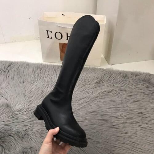 2021 Fashion Women Boots Winter Heels Quality Long Comfort Mujer Thigh High Boot Botas Mujer Zipper Knee-high