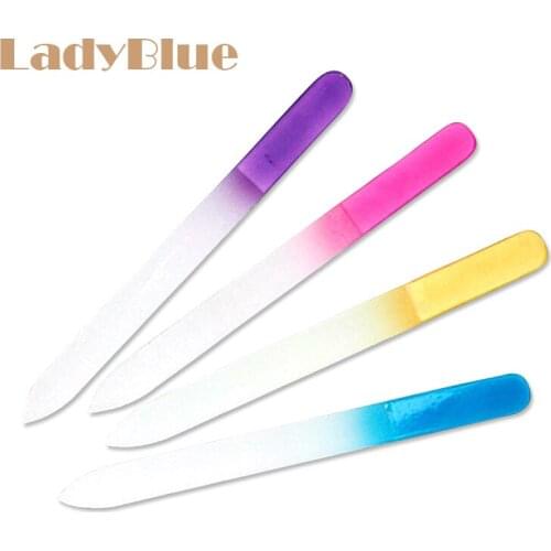 5PCS/LOT Double Side Nail Files Durable Crystal Glass File Buffer Nail Art Manicure Device Pro Polishing Tool