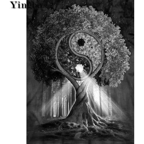 5D diamond painting Civilization Tree Of Yin And Yang Full square round diamond embroidery mosaic rhinestone Cross Stitch Kit