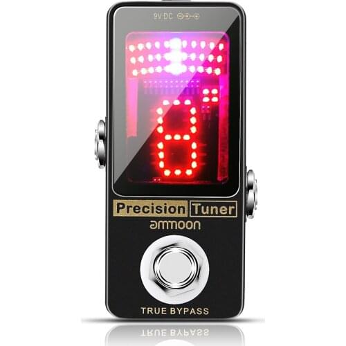 Ammoon Precision Chromatic Tuner Pedal Large LED Display Full Metal Shell with True Bypass for Guitar Bass