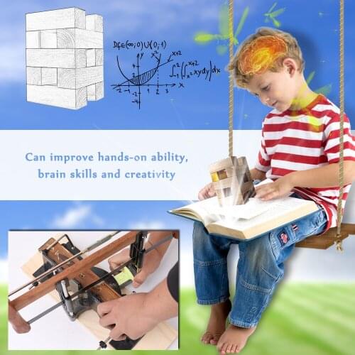 Safe Hand Saw Set for Children DIY Woodworking Arm Saws with Saw and Wooden Base