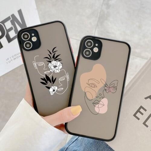 Art Color Abstract Geometric Line Phone Case For iPhone 12 11 Pro Max 6s 7 8 Plus SE 2020 X XR XS MAX Hard Shockproof Back Cover