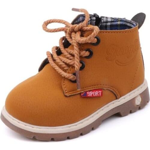 Boys Leather Black Boots Waterproof Children Ankle Boots Spring Toddler Motorcycle Boots Brand Girls Sneakers