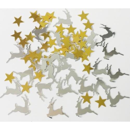 150g Foil Sprinkle Christmas Deer Sequin Confetti Scrapbooking Wedding Party Metallic Table Scatters Stars Festival Decorations