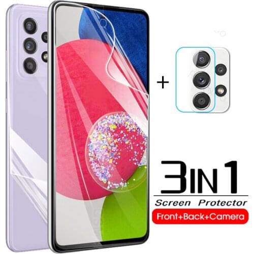 3-in-1 Hydrogel Soft Film For Samsung Galaxy A52s A 52s SM-A528B/DS Back Screen Protector Camera Lens Glass