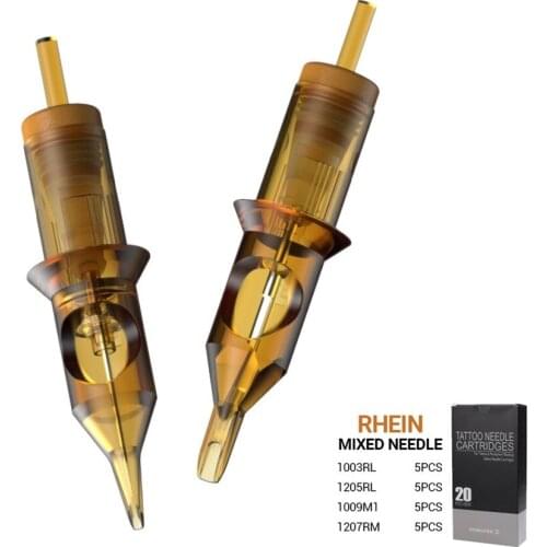 20pcs Mixed Tattoo Needles 1003RL 1009M1 1205RL 1207RL Cartridges Tattoo Supplies Permanent Eyebrow Tattoo Ink Tattoo Machine