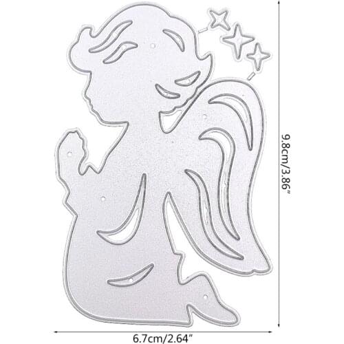 95AA Praying Angel Shaped Border Frame Die-Cuts Metal Carbon Steel Decorative Embossing Paper for DIY Craft Scrapbooking Card