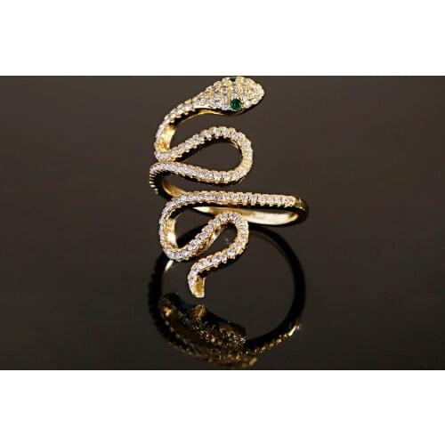 1 Pcs Snake Ring Cobra Shaped Retro Punk Exaggerated Spirit Ring Open Ring Temperament Adjustable Ring Jewelry Accessories