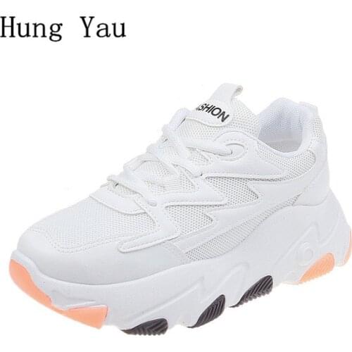 Women Casual Shoes Sneakers Flats Fashion Outdoor Summer Mesh Breathable Couple Lace Up Shoes Woman Platform Walking