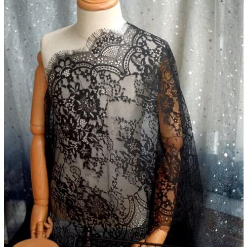 1Meter 42cm Width Lingerie Lace Fabric Trim White Black For Bridal Gown womens Dress Clothes Underwear Sewing Materials LA152