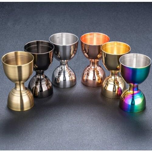 Kitchen Barware Bar Tools 304 Stainless Steel Golden Silver Bartender 30/60ml Bar Ounce Measures Cup