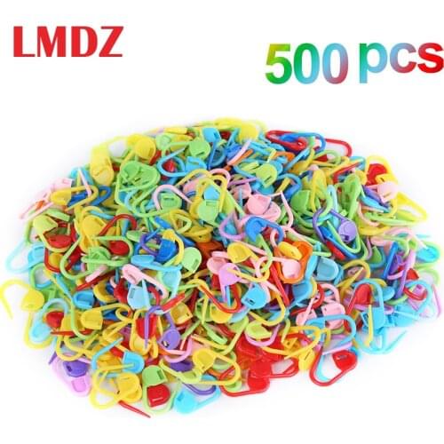 LMDZ 500 Pieces Colorful Knitting Markers Crochet Clips, Stitch Counter Needle Clips for Knitting DIY Craft Plastic Safety Pins