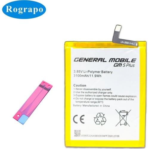 New 3100mAh Replacement Battery General Mobile GM 5 GM5 Plus 5Plus Android One Cell Mobile Phone Batteries