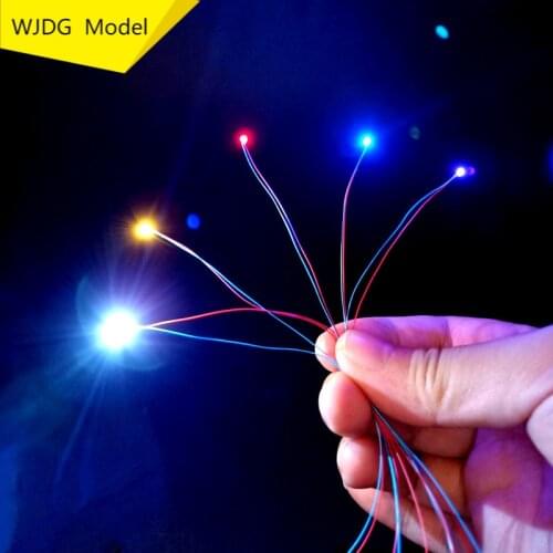 WJDG Model 10PCS 7 colors, wire length 30cm 1206 miniature 3V LED lamp model modification lamp DIY manual materials