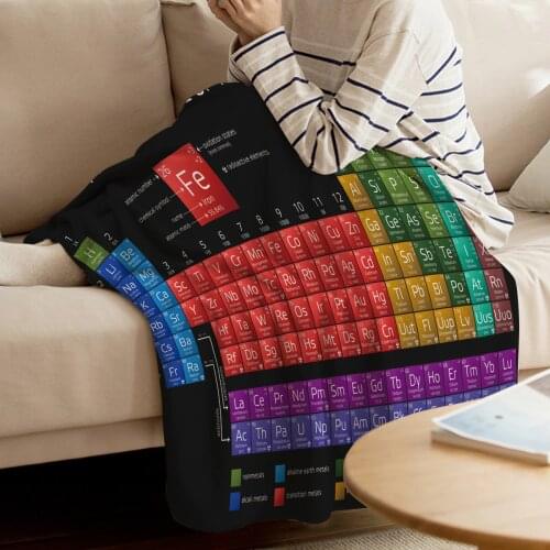 Chemistry Throw Blanket Periodic Table Of Elements soft Warm Microfiber Blanket Flannel Blanket Wholesale