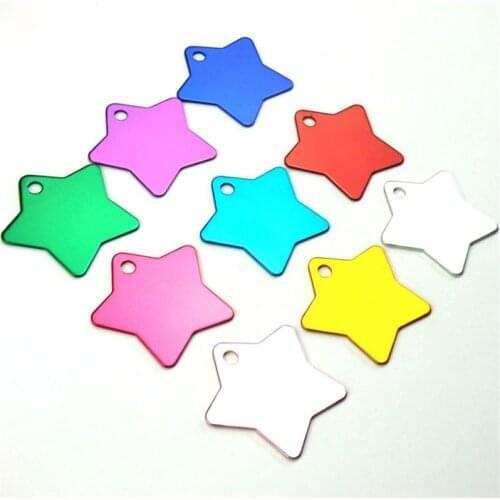 Factory Wholesale100pcs/Bag Personalized Start Shape Dog Tags Pet tag