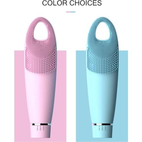 Portable Brush Silicone Electric Facial Cleansing Brush Waterproof Ultrasonic Vibration Face Cleaner Face Washing Brush