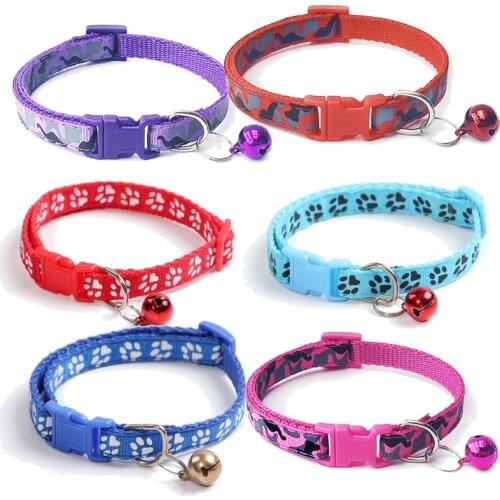 Adjustable Cat Dog Pet Collar with Bell Easy Wear Buckle Dog Collar Cat Puppy Pet Supplies Accessories Small Dog Chihuahua Name