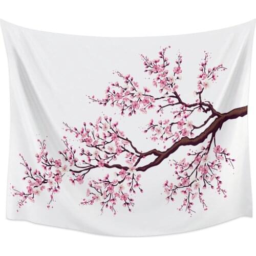 Pink Cherry Blossoms Flower Tapestry Wall Hanging Home Wall Decor Bedroom Tapestry Yoga Mat Picnic Mat