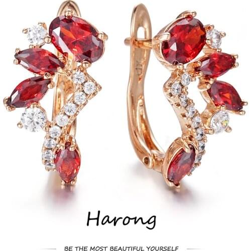 5/color Personality Cubic Zirconia Flower Symmetry Stud Earrings Metal Crystal Small Aesthetic Earrings For Woman The Best Gift