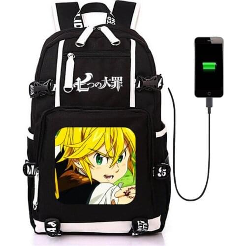 The Seven Deadly Sins School Bag Backpack Cosplay Boys Girls Casual Leisure Travel Bag Students Book Bag for Men Women