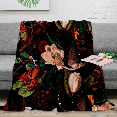 FLORAL AND BIRDS XIV Throw Blanket Warm Microfiber Blanket Best Sale Flannel Blanket For Beds Home Decor Wholesale