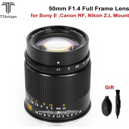 TTArtisan 50mm F1.4 completa lente ASPH enfoque Manual o Sony E Canon RF EOS-R Nikon Z Sigma Lumix Leica L montaje cámaras