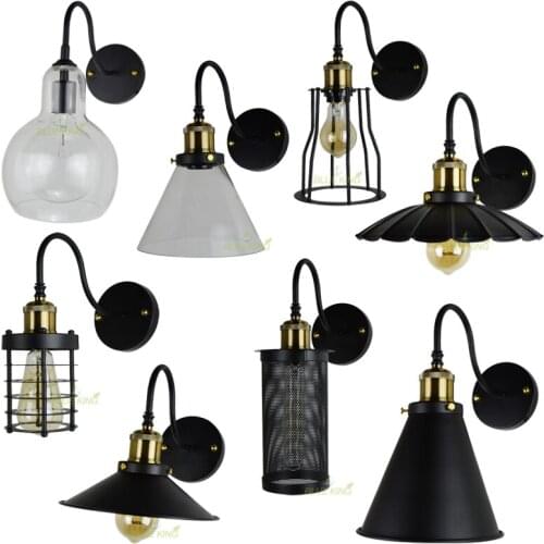 Vintage Wall Lamp Warehouse Loft American Country Retro Industry Vintage Iron Small Wall Lamps golden lamp socket wall sconce