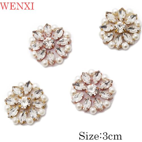 WENXI 100pcs Crystal Rhinestone Applique Trim For Fancy Bridal Gown Waistband Crystal Rhinestone Applique Accessories WX900