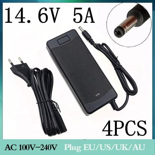 4pcs 14.6V 5A DC Lithium Battery Charger Polymer lithium battery Pack