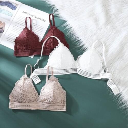 Women Bra Sexy Lace Underwear Wirefree Thin Cup Brassiere Girls Lingerie Female Beauty Back Comfort Intimates