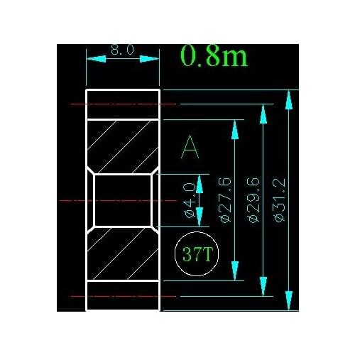 0.8m 37T/Hole 4mm 5mm 6mm 8mm/width 8mm/For Meat Grinder Parts etc